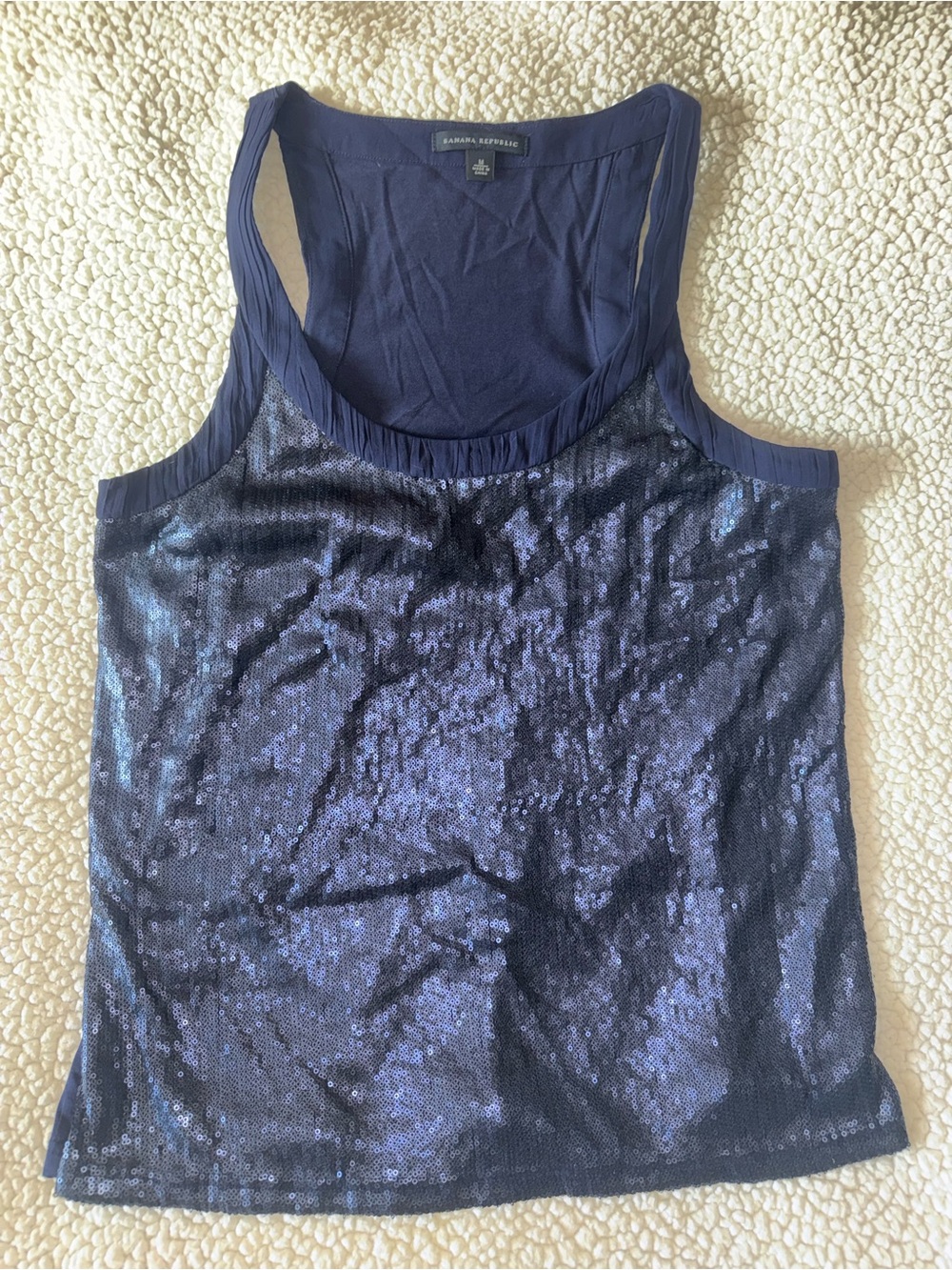 Banana Republic Navy Sequin Tank Top